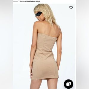 NWT Princess Polly Dionne Mini Dress Beige size 4 (small)